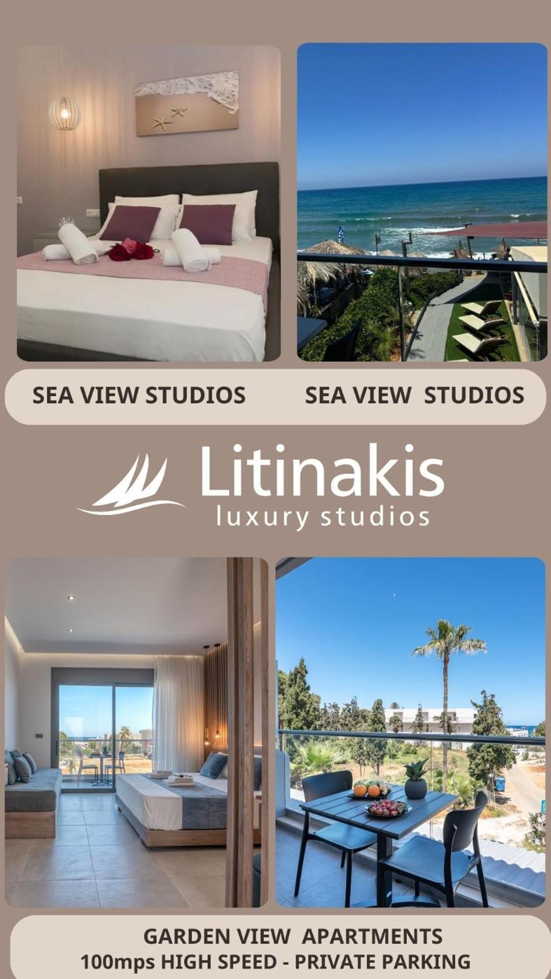 Litinakis Studios Sea View & Litinakis Studios Garden View 700 Meters Away Агия-Марина Экстерьер фото